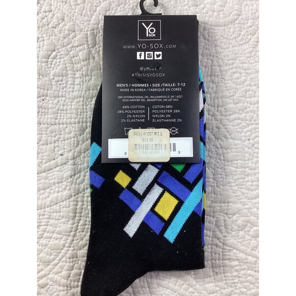 Yo Sox Mens Fun Socks 3-Pack*Size 7-12  Picnic Race Cars & Geometric Designs*NWT - Picture 5 of 7